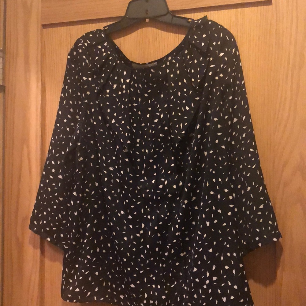 Loft black printed blouse